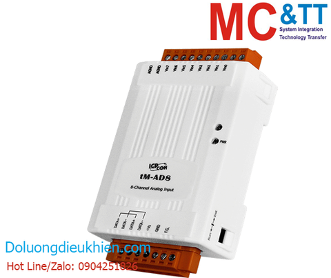 Module RS-485 Modbus RTU 8 kênh đầu vào tương tự AI ICP DAS tM-AD8 CR