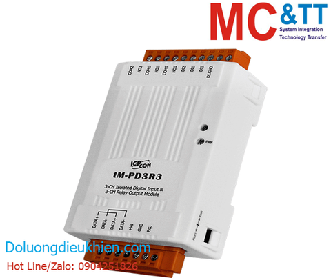 Module RS-485 Modbus RTU 3 kênh DI + 3 kênh Relay ICP DAS tM-PD3R3 CR