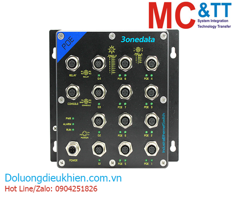 Switch công nghiệp quản lý EN50155 8 cổng PoE Ethernet M12 + 4 cổng Gigabit Ethernet M12 3Onedata TNS5500D-4GT-8POE