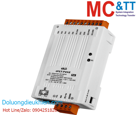 Module PoE Ethernet Modbus TCP 2 kênh DI + 2 kênh DO ICP DAS tPET-P2A2 CR