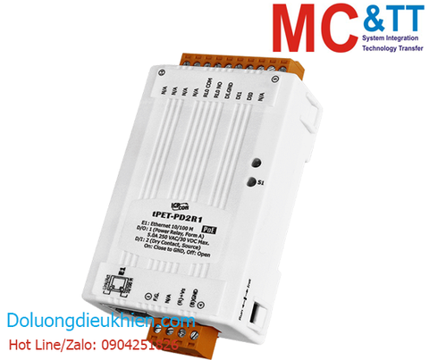 Module PoE Ethernet Modbus TCP 2 kênh DI + 1 kênh Power Relay ICP DAS tPET-PD2R1 CR