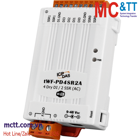 Module Wi-Fi Modbus TCP 4 kênh DI + 2 kênh AC SSR ICP DAS tWF-PD4SR2A CR