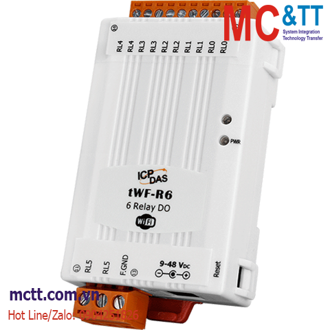 Module Wi-Fi Modbus TCP 6 kênh Power Relay ICP DAS tWF-R6 CR