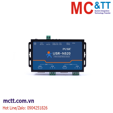 Bộ chuyển đổi 2 cổng RS-232/485 sang Ethernet hỗ trợ Modbus Gateway USR-N520-H7-6