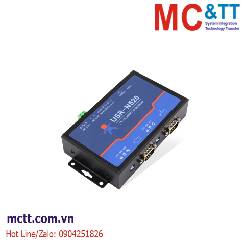Bộ chuyển đổi 2 cổng RS-232/485/422 sang Ethernet hỗ trợ Modbus Gateway USR-N520-H7