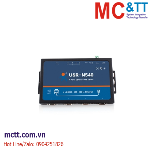 Bộ chuyển đổi 4 cổng RS-232/485/422 sang Ethernet hỗ trợ Modbus Gateway USR-N540-H7
