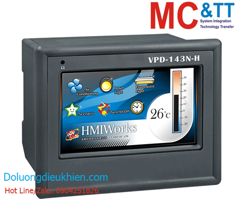 Màn hình cảm ứng HMI 4.3 inch 2xRS-232/485 + Ethernet Modbus RTU/TCP ICP DAS VPD-143N-H CR