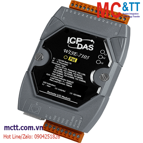 Module lập trình nhúng Wise IoT 3 kênh Thermistor + 4 kênh DO ICP DAS WISE-7105 CR