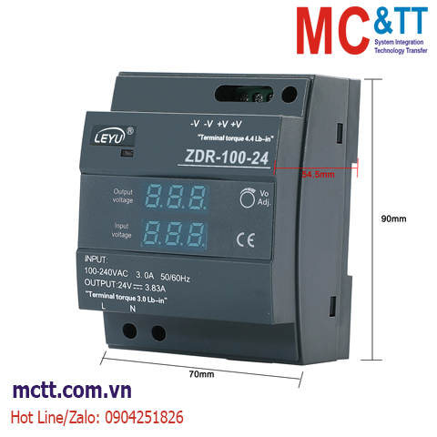 Bộ đổi nguồn AC/DC Din-Rail MCTT-ZDR-100-12 100W, 12VDC, 7.5A