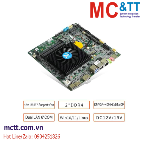 Bo mạch máy tính nhúng công nghiệp Mini ITX ZM-T10 với Intel 12th Core I3/I5/I7