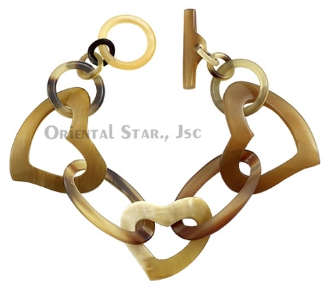 Horn chain bangle bracelet