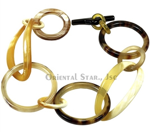 Horn circle bangle bracelet