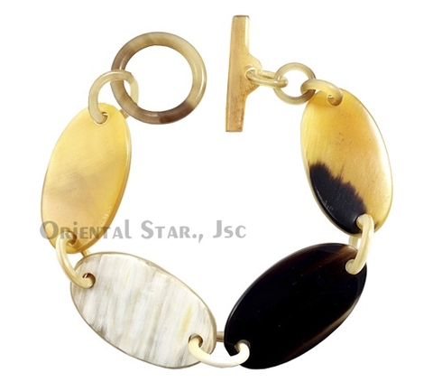 Horn chain bangle bracelet