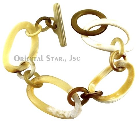 Horn chain bangle bracelet