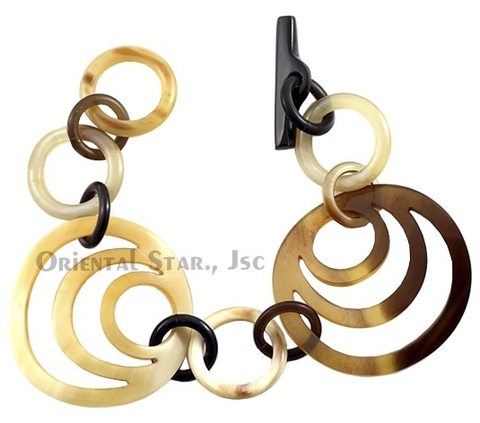 Horn circle bangle bracelet