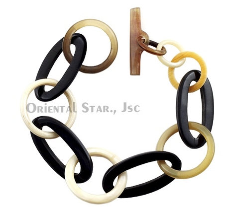 Horn chain bangle bracelet