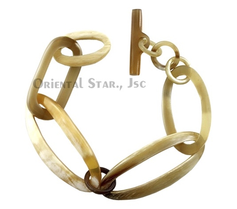 Horn chain bangle bracelet