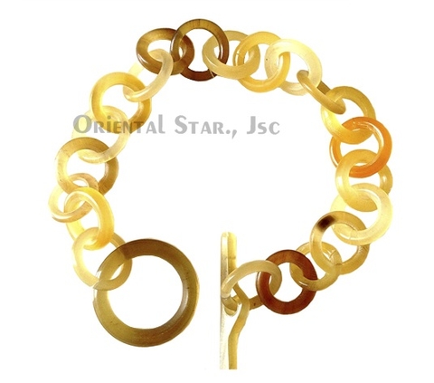 Horn circle bangle bracelet