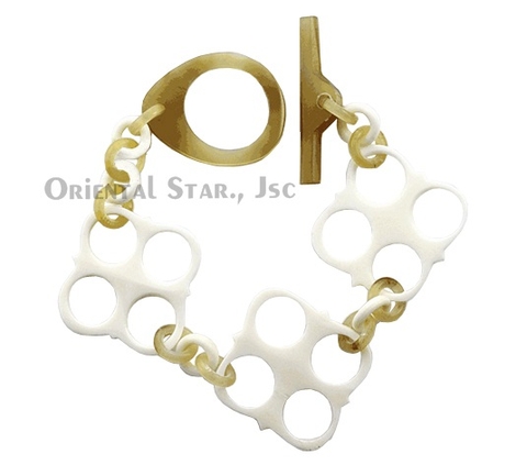 Horn & bone bangle bracelet
