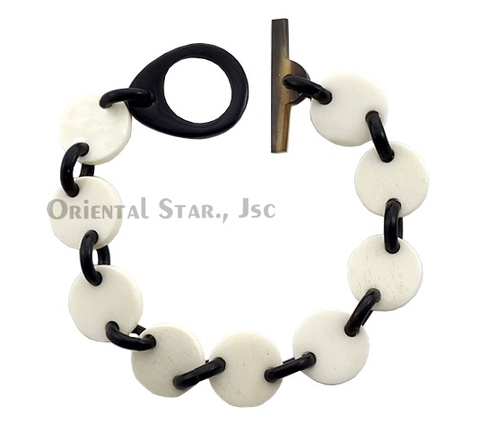 Horn & bone bangle bracelet