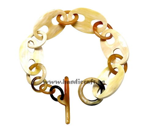 Horn circle bangle bracelet