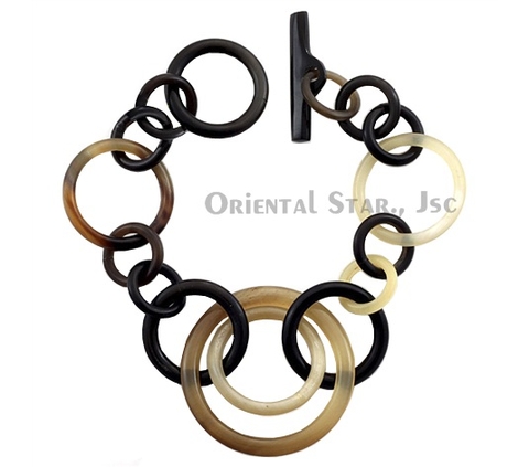 Horn circle bangle bracelet