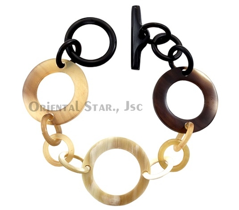 Horn circle bangle bracelet