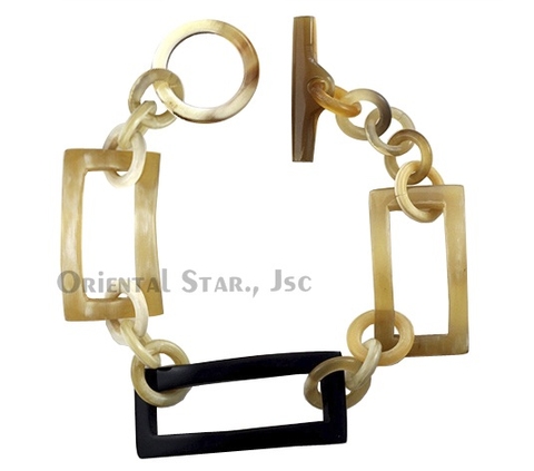 Horn chain bangle bracelet