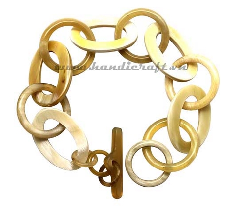 Horn circle bangle bracelet