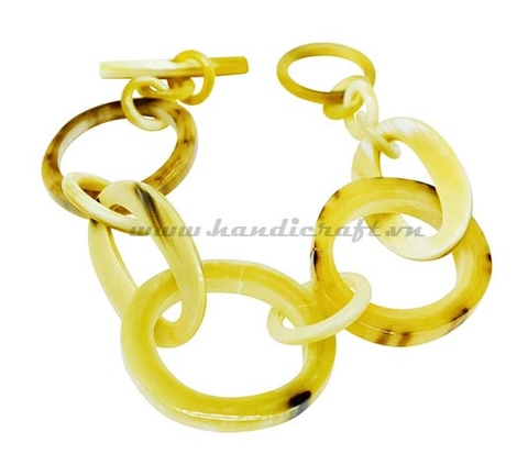 Horn circle bangle bracelet