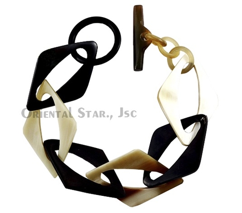 Horn chain bangle bracelet