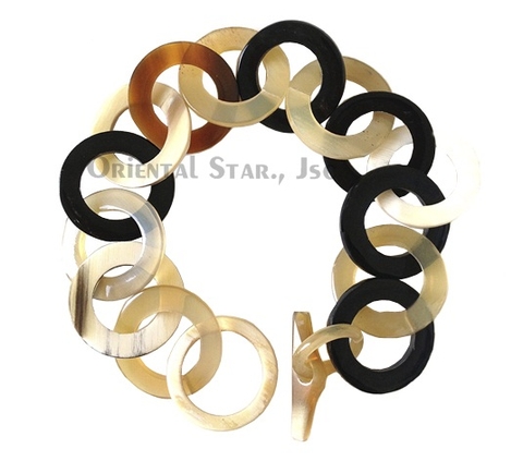 Horn circle bangle bracelet