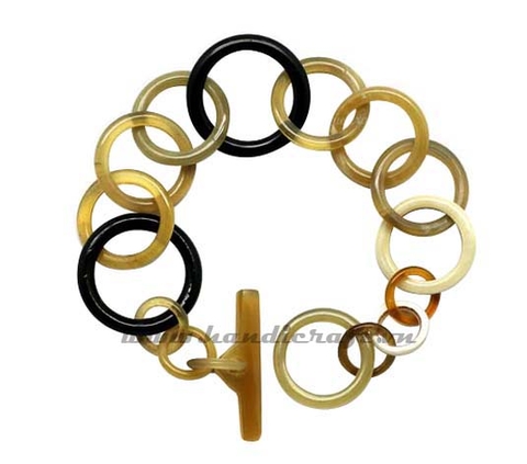 Horn circle bangle bracelet