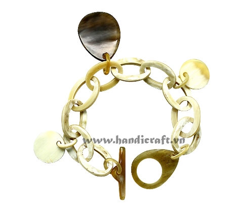 Horn circle bangle bracelet