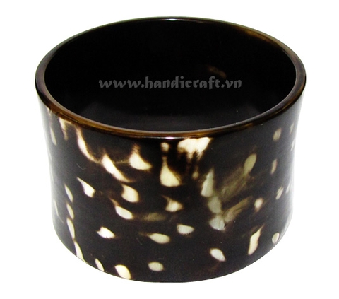 Horn bangle bracelet with polka dots