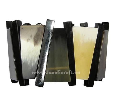 Black & brown horn bangle bracelet