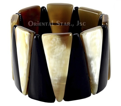 Dark & light horn bangle bracelet