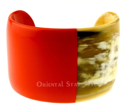 Horn & lacquer cuff bracelet