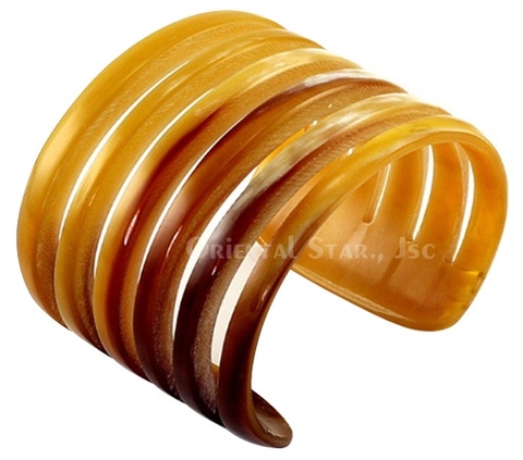 Carved horn cuff bracelet