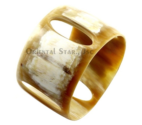 Natural carved horn bangle bracelet