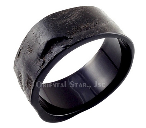 Black horn bangle bracelet