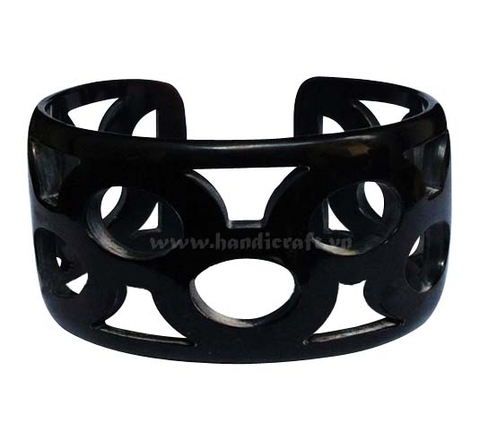 Natural carved horn cuff bracelet