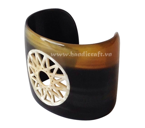 Carved horn cuff bracelet