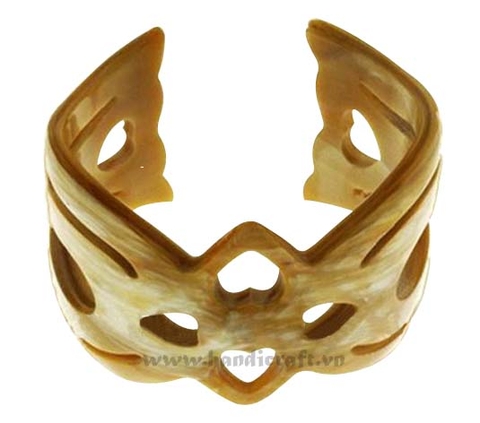 Horn carved cuff bracelet