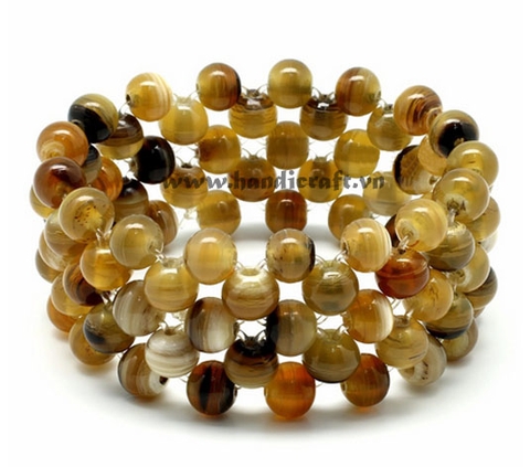 Horn beaded bangle bracelet