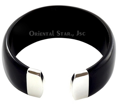 Horn & silver cuff bracelet