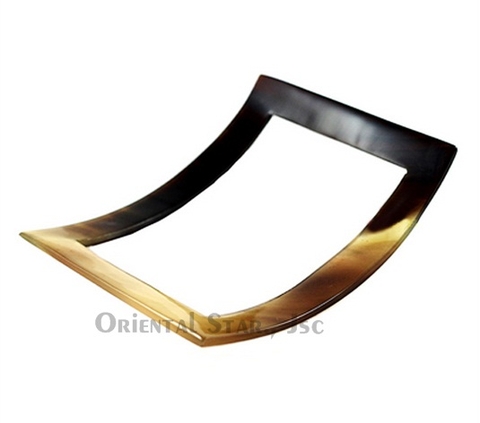 Rectangular curved horn bangle bracelet