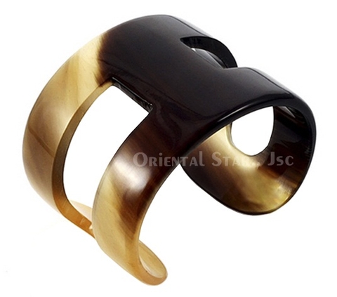 Horn cuff bracelet with holes