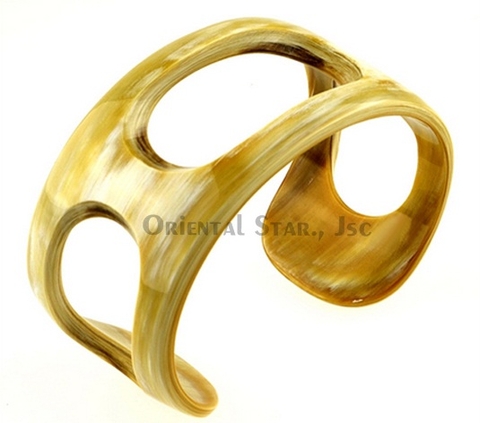 Light horn cuff bracelet with holes