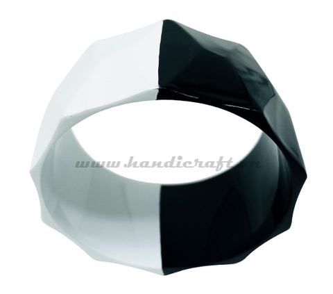 Black diamond horn bangle bracelet